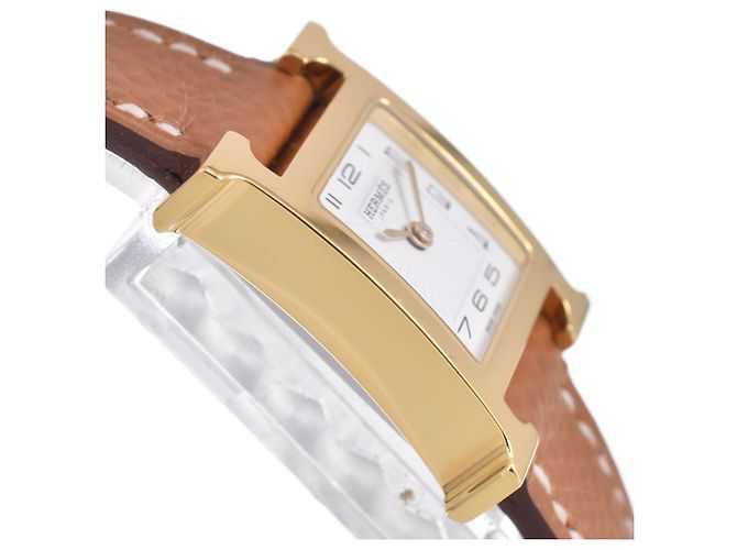 Hermès Hermes Heure H Quartz Plated Metal and Leather 30 - vista 4