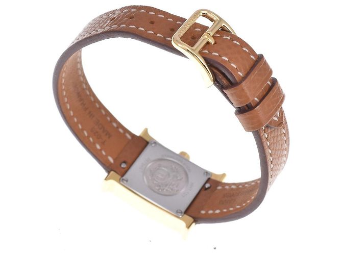 Hermès Hermes Heure H Quartz Plated Metal and Leather 30 - vista 5