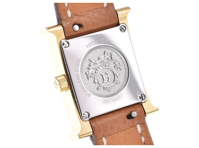 Hermès Hermes Heure H Quartz Plated Metal and Leather 30 - vista 6