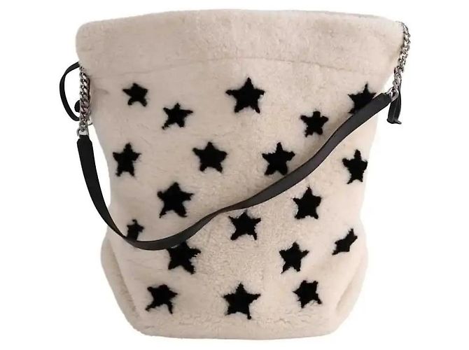 Autre Marque Borsa a mano Saint Laurent in tessuto bianco - vista 3