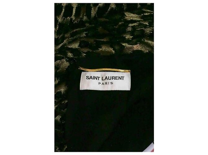 Autre Marque Saint Laurent Seidenkleid Gold - Ansicht 5