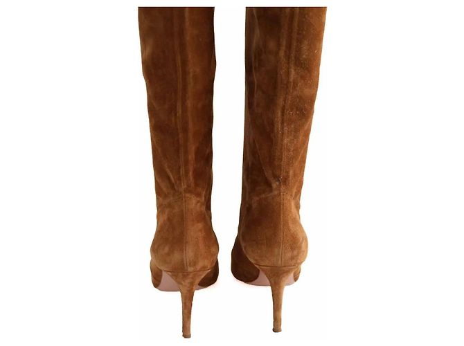 Stivali Gianvito Rossi in camoscio camel - vista 2