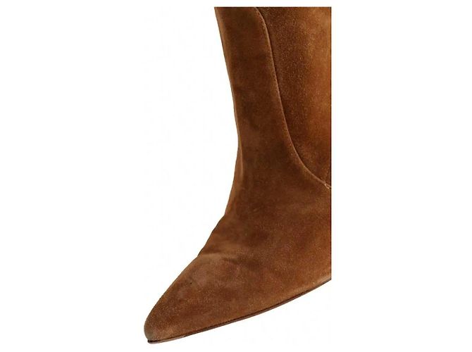 Stivali Gianvito Rossi in camoscio camel - vista 5