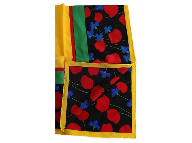 Foulard in seta Yves Saint Laurent giallo - vista 3