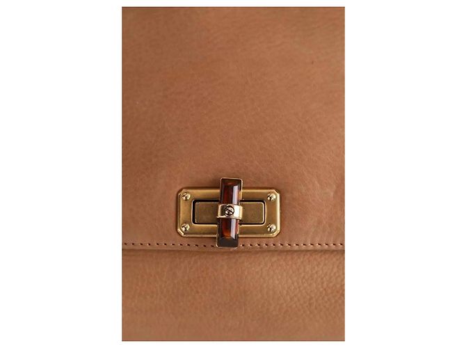 Borsa a tracolla Lanvin in pelle beige - vista 5