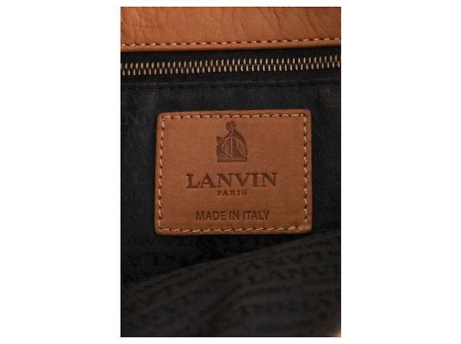 Borsa a tracolla Lanvin in pelle beige - vista 6