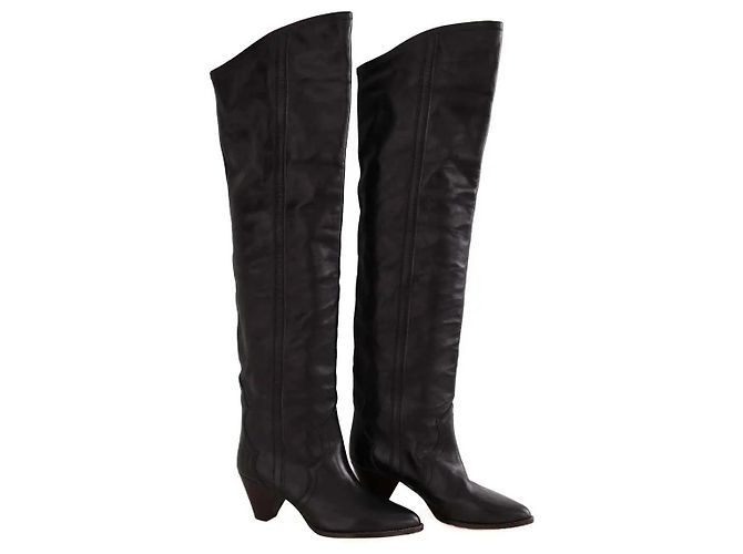 Stivali western Isabel Marant in pelle nera - vista 3