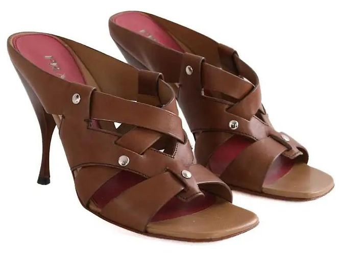 Prada Mules aus braunem Leder - Ansicht 3