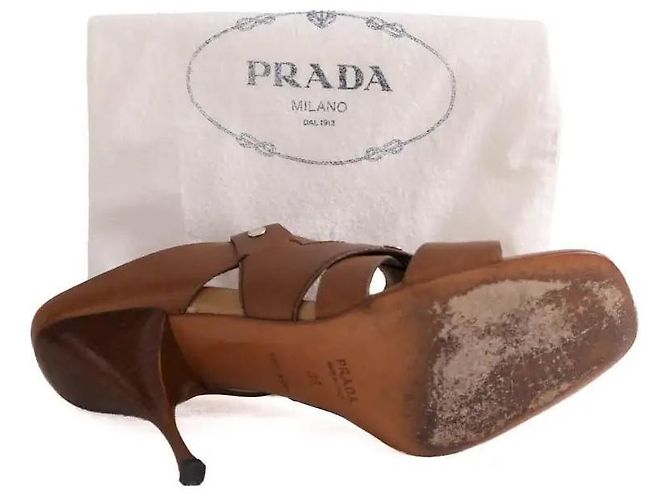 Prada Mules aus braunem Leder - Ansicht 6