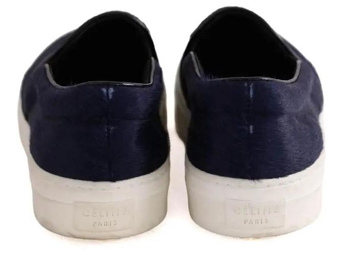Mocassini Céline in pelle blu navy - vista 2