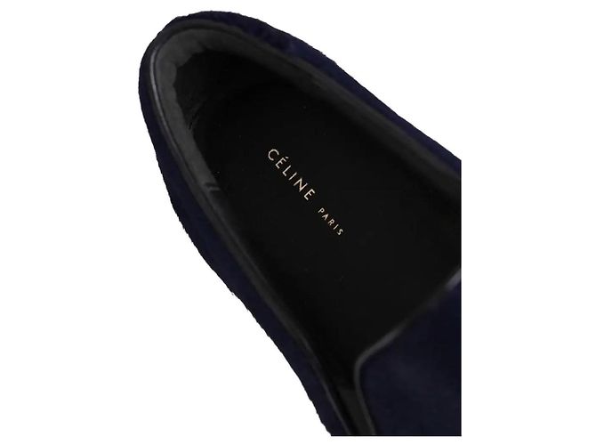 Mocassini Céline in pelle blu navy - vista 4