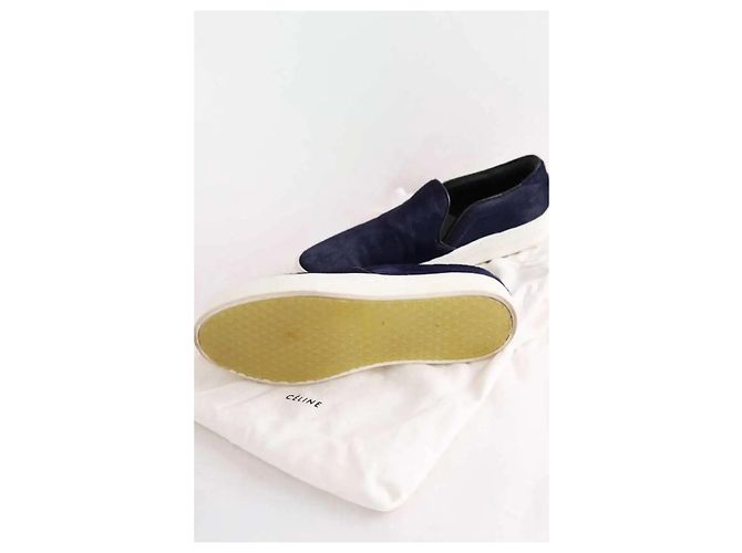 Mocassini Céline in pelle blu navy - vista 5
