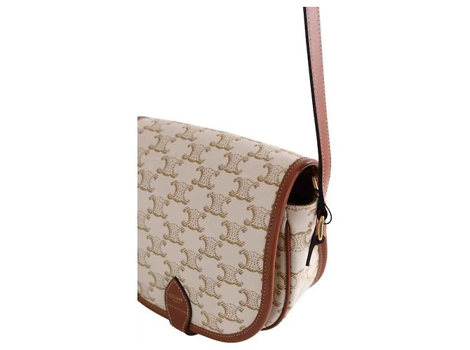 Céline Borsa a tracolla Folco toile triomphe écru - vista 2