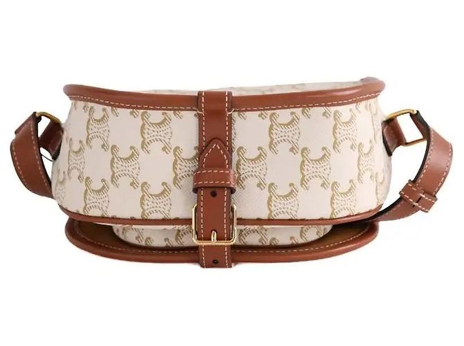 Céline Borsa a tracolla Folco toile triomphe écru - vista 4