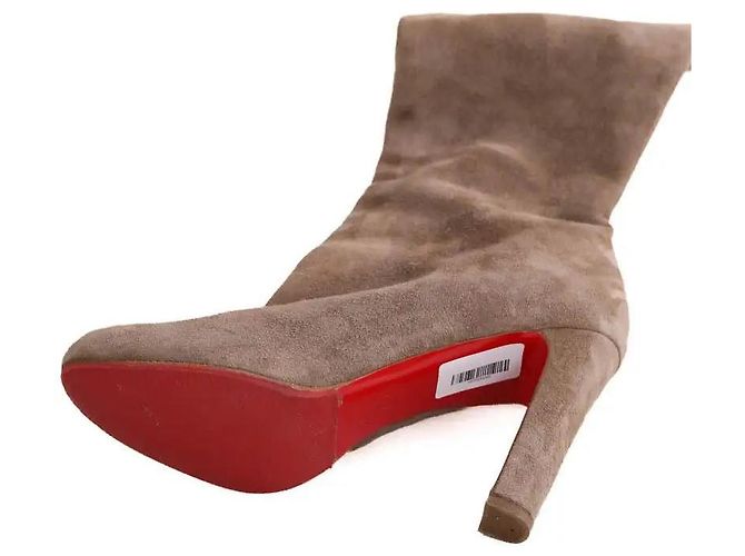 Botas Christian Louboutin de gamuza marrón - vista 6
