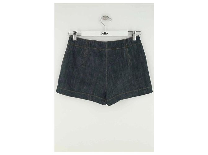 Mini shorts Alaïa in cotone blu - vista 3