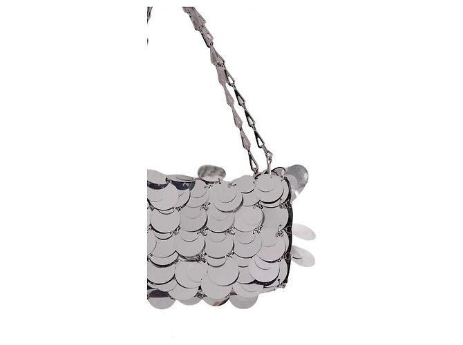 Paco Rabanne Borsa a spalla Sparkle nano argentata - vista 2