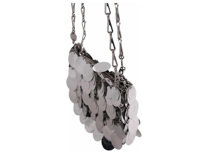 Paco Rabanne Borsa a spalla Sparkle nano argentata - vista 3