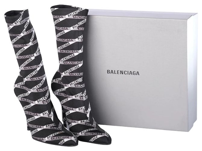 Stivaletti elastici Balenciaga Monogram Logo-Print - vista 8