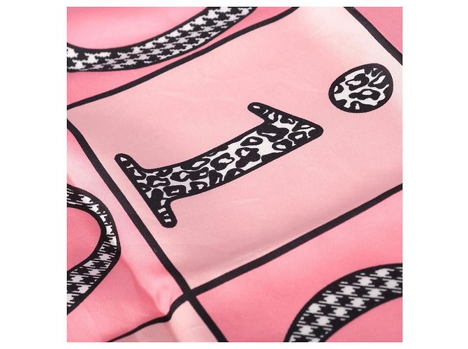 Lenço de seda com estampado gráfico rosa Christian Dior - vista 2