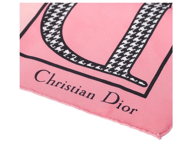 Lenço de seda com estampado gráfico rosa Christian Dior - vista 3