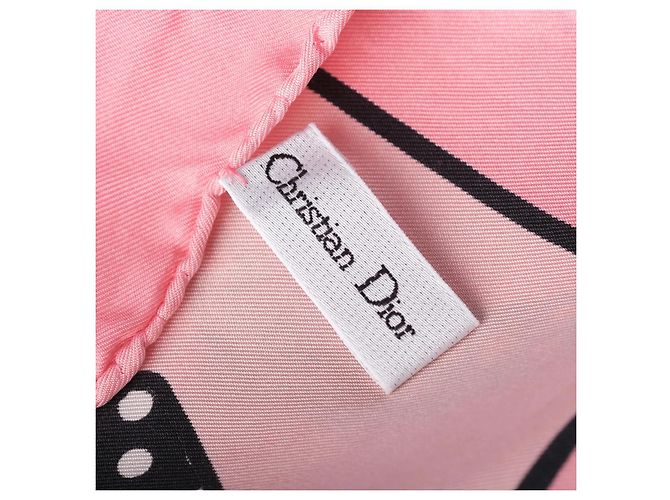 Lenço de seda com estampado gráfico rosa Christian Dior - vista 4