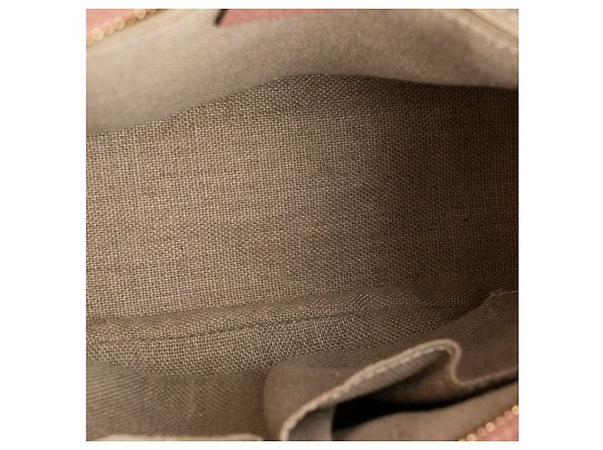 GUCCI - Borsa a tracolla Bree Gucci in tela monogrammata marrone e pelle grana rosa - vista 6