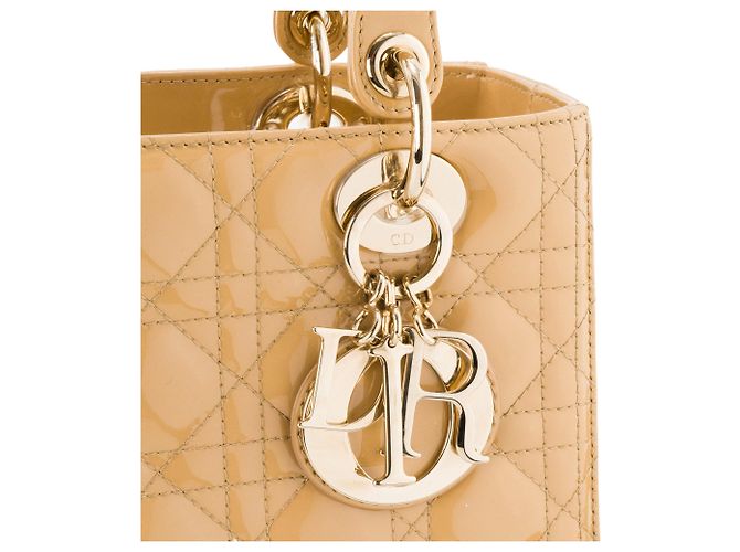 DIOR - Bolso de mano Lady Dior Medium en piel cannage charol amarillo - vista 5
