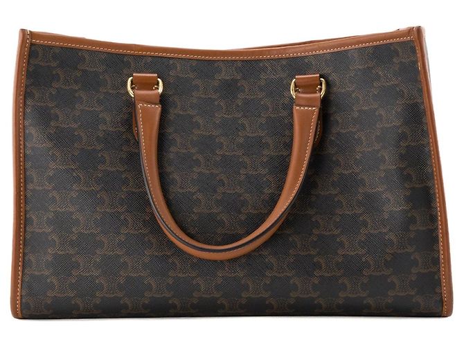 Céline CELINE - Borsa Celine Cabas Horizontal in tela rivestita Triomphe marrone - vista 3