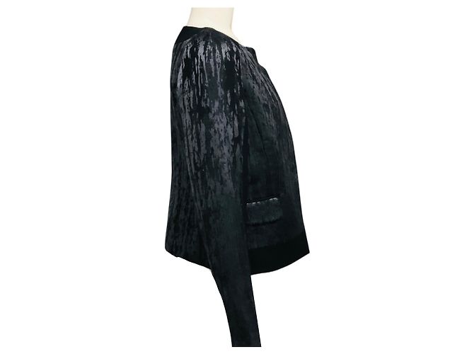 Versace Steel Grey / Black Metallic Jacquard Jacket - view 2