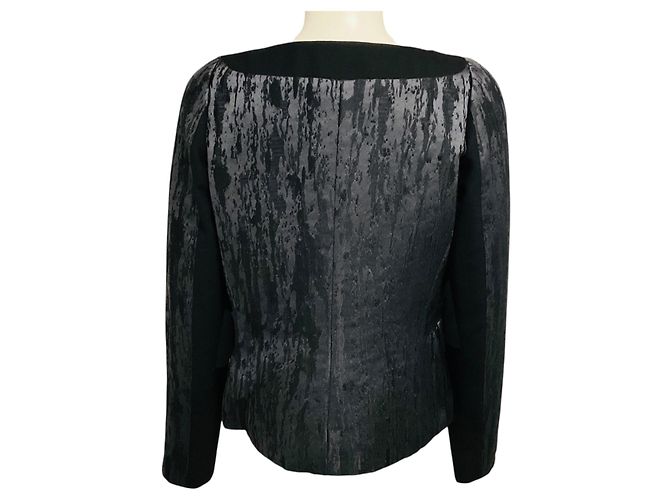 Versace Steel Grey / Black Metallic Jacquard Jacket - view 3