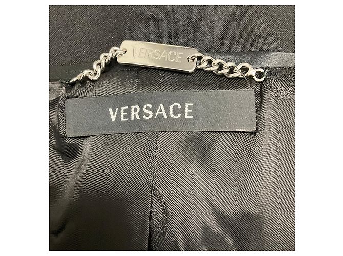 Versace Steel Grey / Black Metallic Jacquard Jacket - view 4