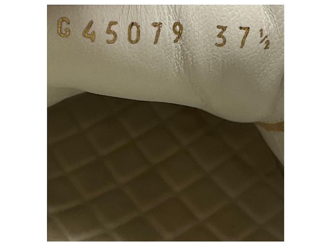Sneakers basse Chanel Gold Metallic 2023 CC Logo in pelle di vitello - vista 7
