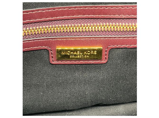 Michael Kors Collection Borsa Satchel Lexi Large in pelle bordeaux - vista 10