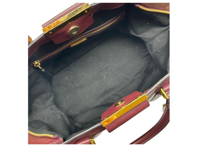 Michael Kors Collection Borsa Satchel Lexi Large in pelle bordeaux - vista 11