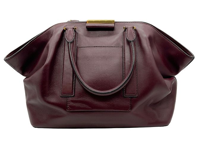 Michael Kors Collection Borsa Satchel Lexi Large in pelle bordeaux - vista 3