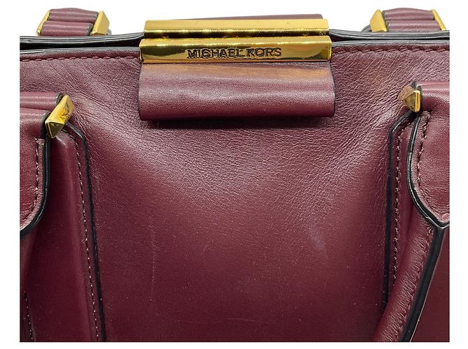 Michael Kors Collection Borsa Satchel Lexi Large in pelle bordeaux - vista 4