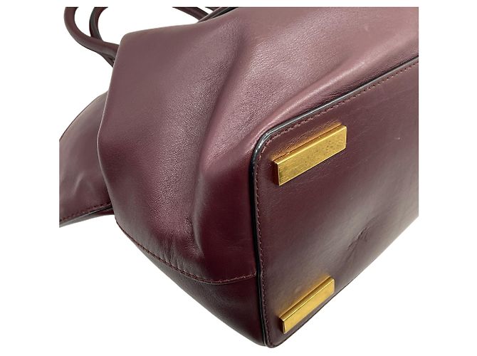 Michael Kors Collection Borsa Satchel Lexi Large in pelle bordeaux - vista 7