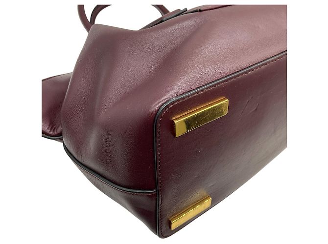 Michael Kors Collection Borsa Satchel Lexi Large in pelle bordeaux - vista 9
