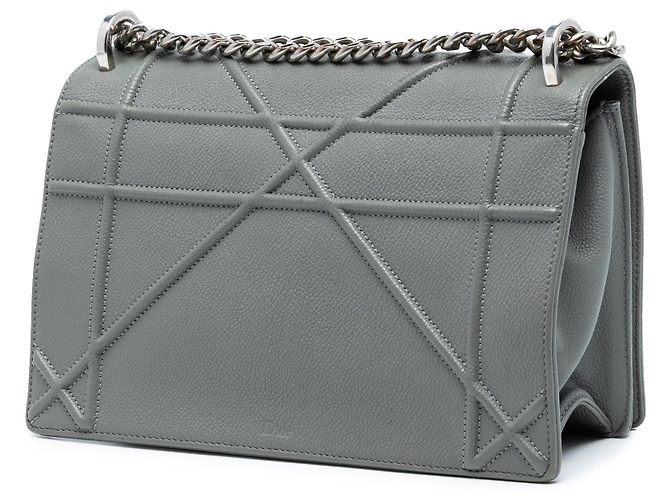 Bolsa Tiracolo Diorama com Aba em Pele de Bezerro Grão Médio Cinza - vista 2