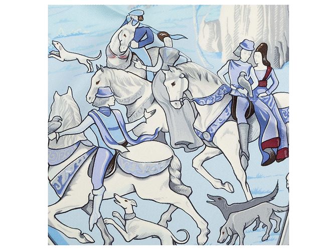Hermès La Vie a Cheval Seidentuch Blau 90 Scarves - Ansicht 5