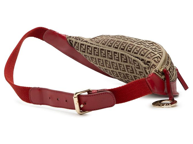 Borsa a cintura Fendi Zucchino Canvas Beige - vista 2