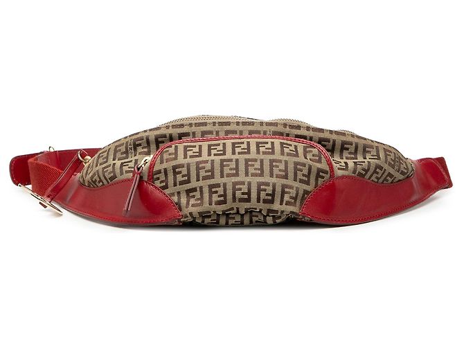 Borsa a cintura Fendi Zucchino Canvas Beige - vista 3