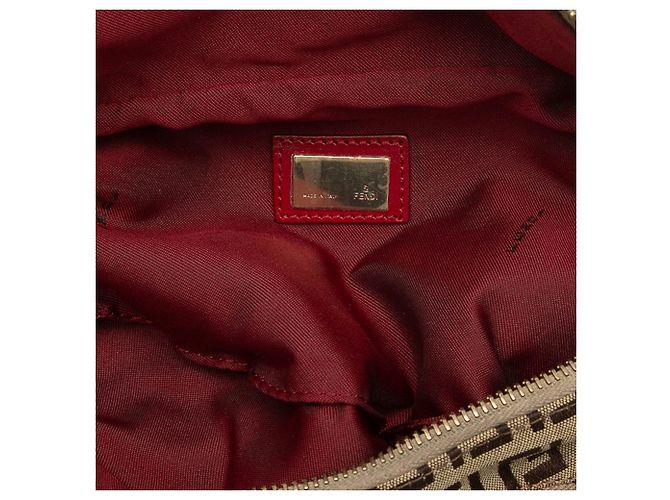 Borsa a cintura Fendi Zucchino Canvas Beige - vista 4