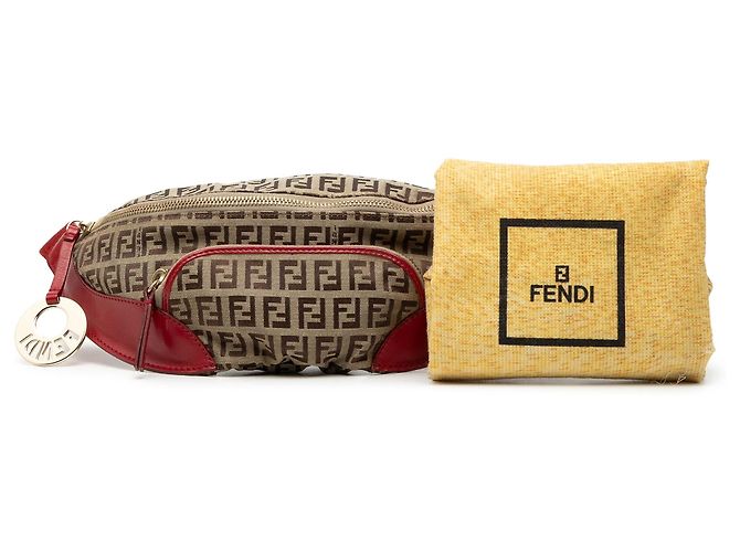 Borsa a cintura Fendi Zucchino Canvas Beige - vista 9