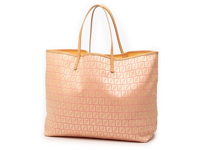 Fendi Medium Zucchino Canvas Roll Tote in Rosa - Ansicht 2
