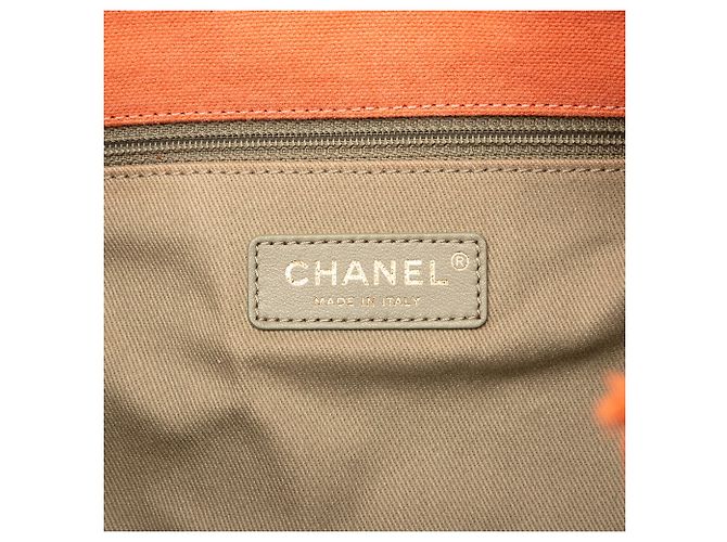Sac à dos Chanel Paris Cuba Chevron Canvas Twist Drawstring Orange - vue 5