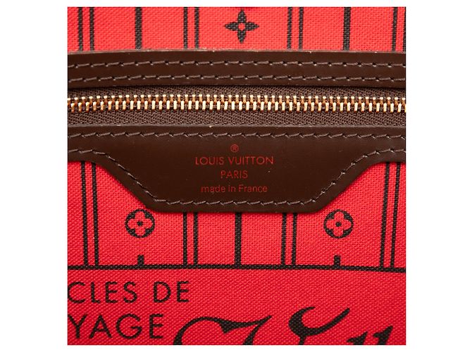 Borsa Tote Louis Vuitton Damier Ebene Neverfull MM marrone - vista 5