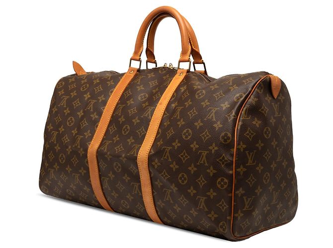 Sac de voyage Louis Vuitton Monogram Keepall 50 Marron - vue 2