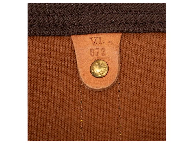 Sac de voyage Louis Vuitton Monogram Keepall 50 Marron - vue 5
